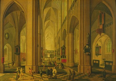 Interior de una iglesia en Amberes de Pieter the Elder Neeffs